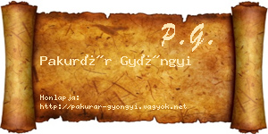 Pakurár Gyöngyi névjegykártya